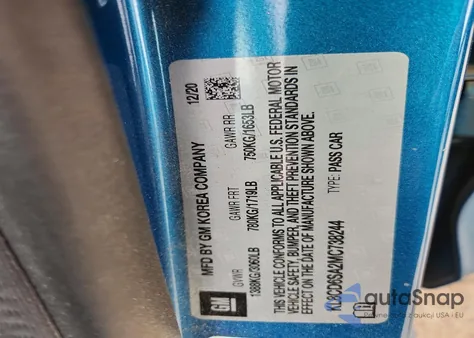 2021 Chevrolet Spark 1Lt from USA, damaged, VIN KL8CD6SA2MC738244